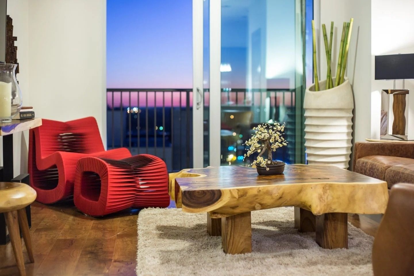 Furnished living room in a Stay apartment